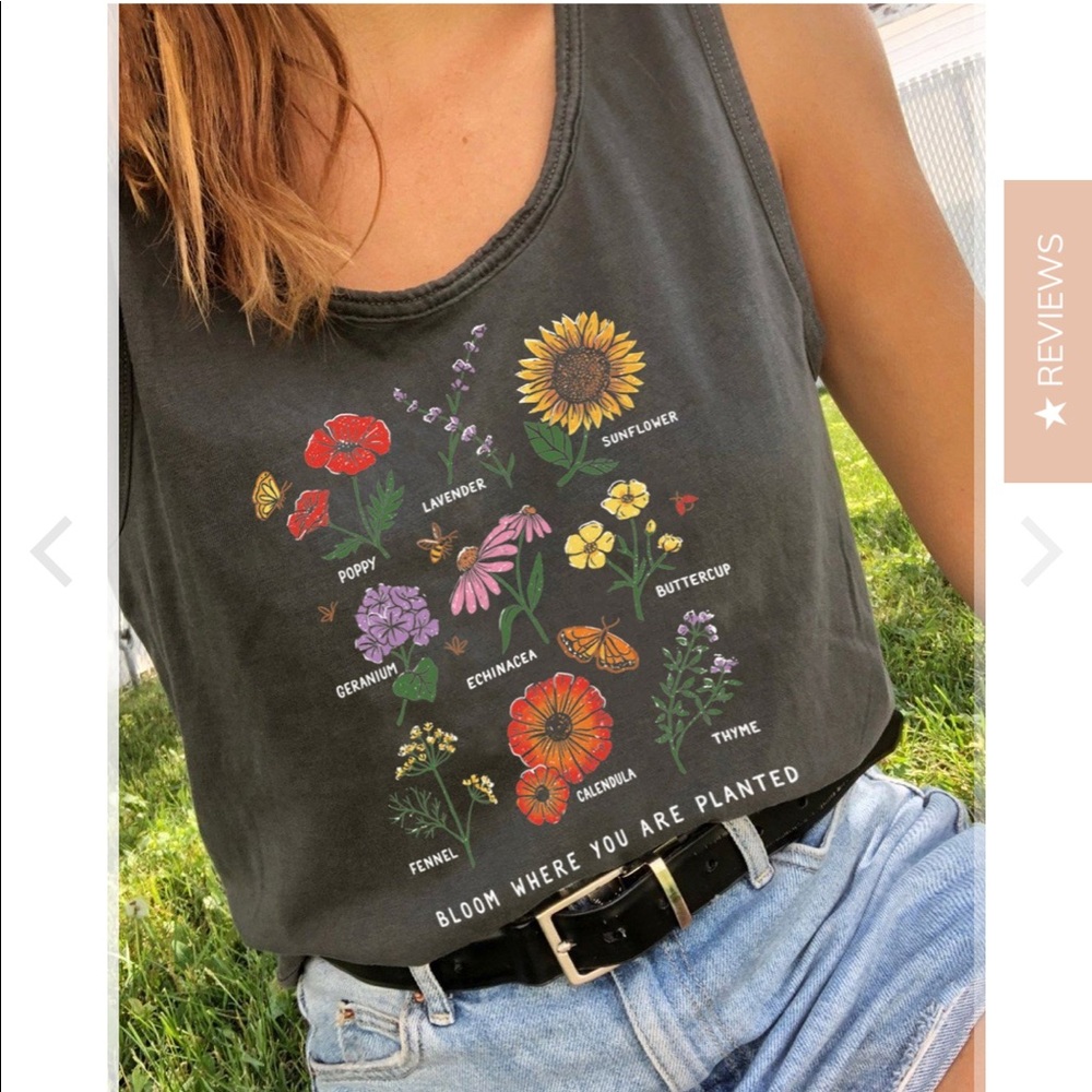 Bloom Where You Are Planted Beach Tank